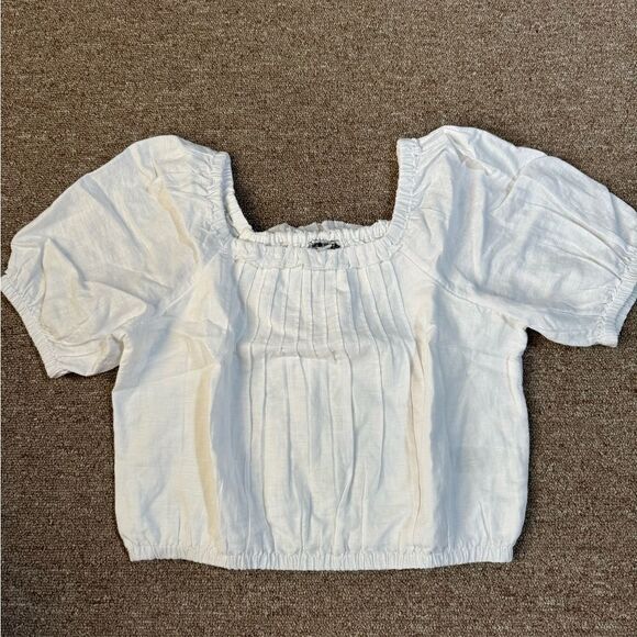 J.Crew Crewcuts Girls' squareneck cropped top in linen-cotton blend - Picture 6 of 6